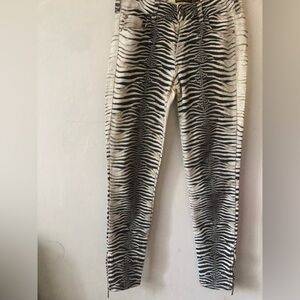 Roberto Cavalli Zebra Print Women Jeans - Black and White